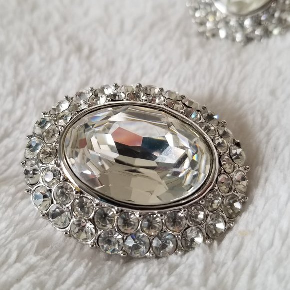 Yves Saint Laurent Rhinestone Clip On Earrings - Picture 3 of 13